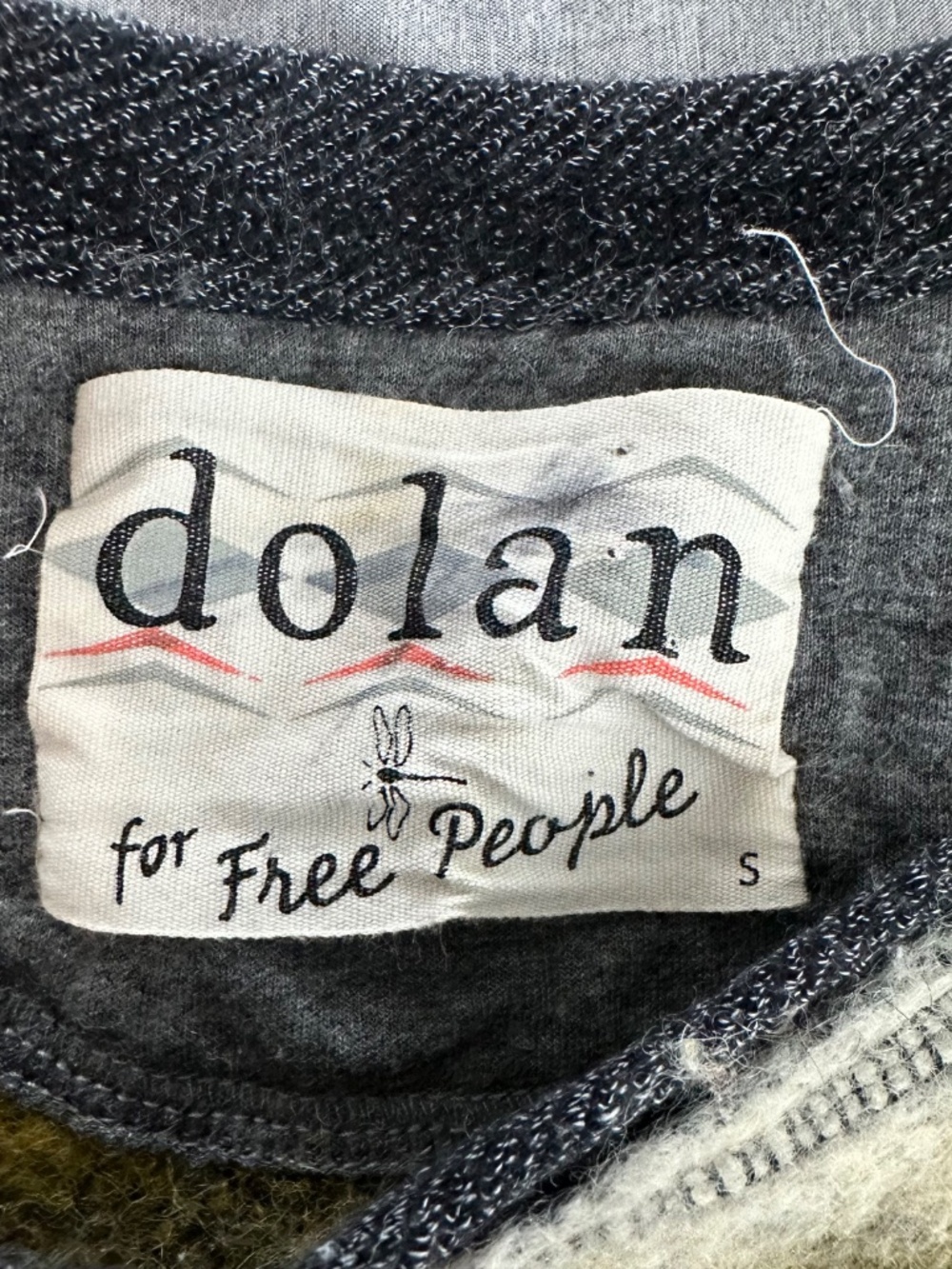 Dolan Free People Sz Small Heavy Knit Pieced Pullover Sweater Colorful Geometric - Picture 6 of 12